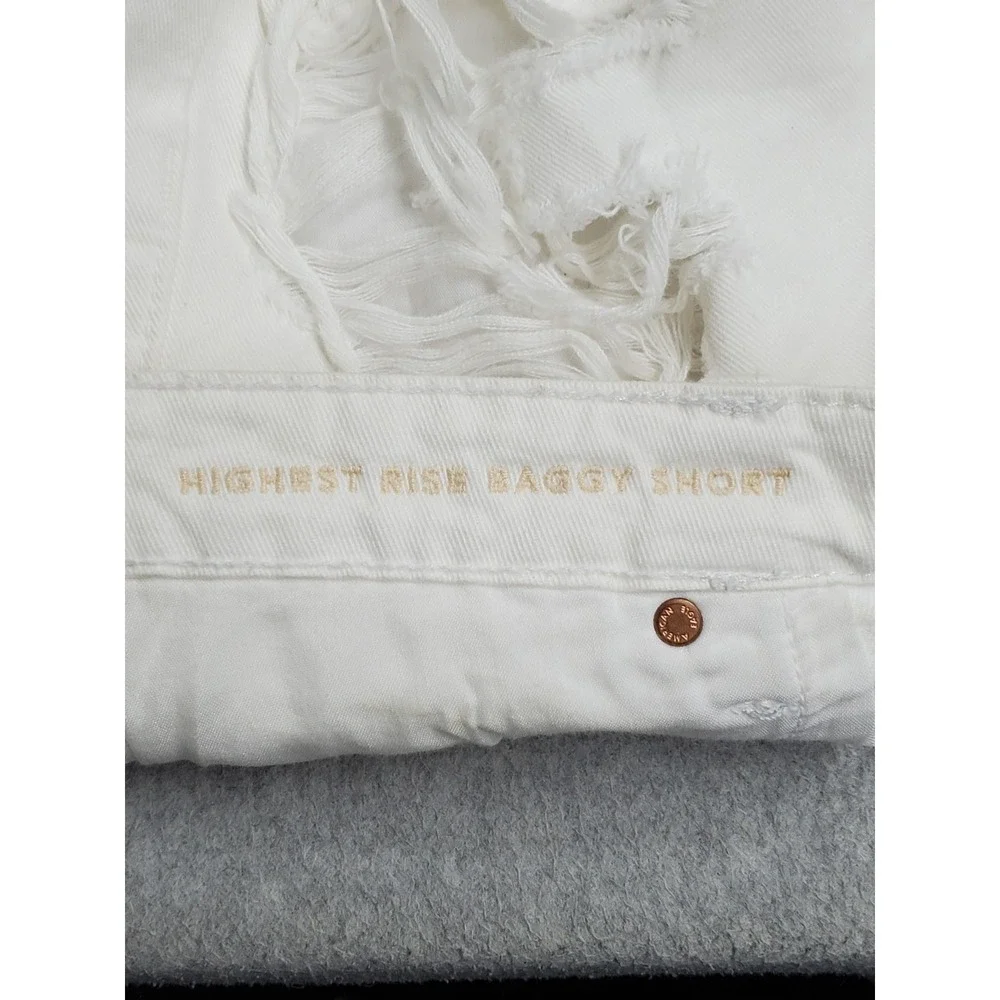 American Eagle Outfitters Women Shorts 16 White Denim Highest Rise Baggy Short